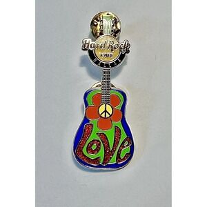 Hard Rock Cafe Dallas 2007 Peace Guitar Pin Limited Edition NEW